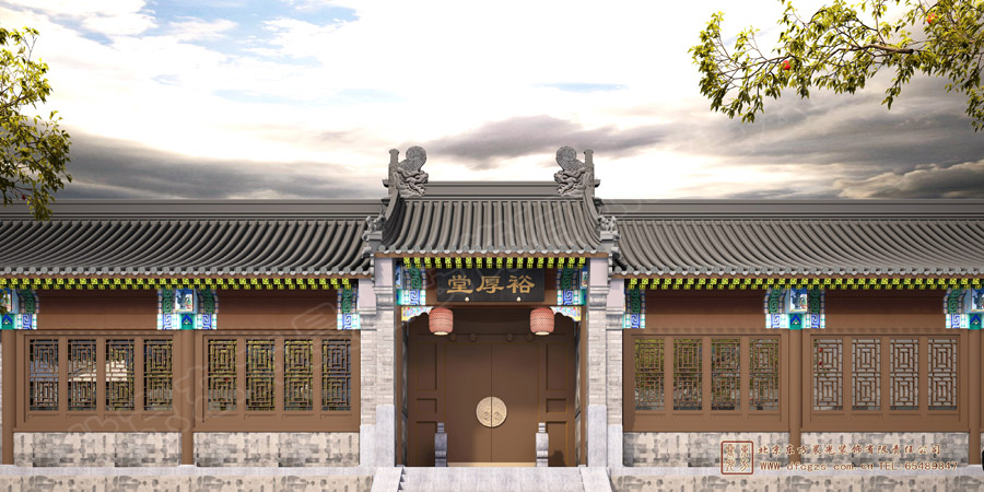 農村仿古中式建筑效果圖