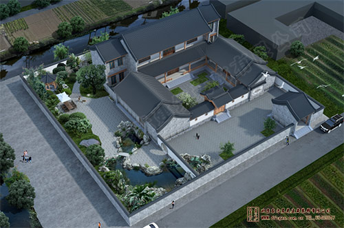 農村兩進中式建筑效果圖