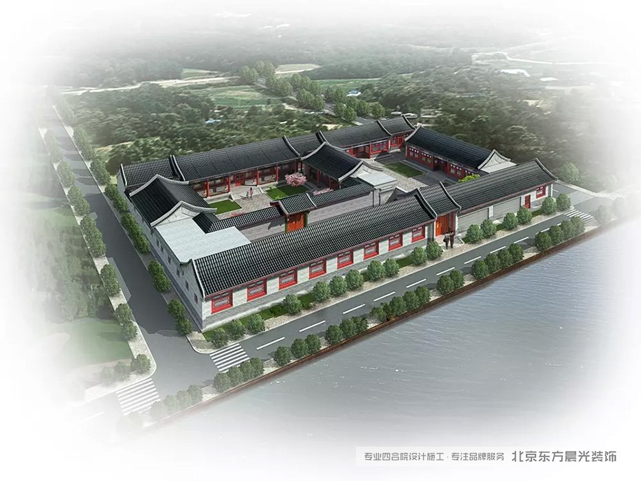 農村仿古中式宅院效果圖