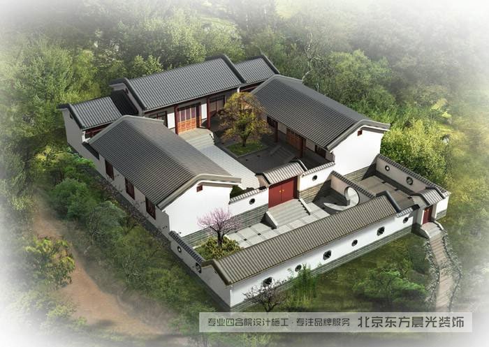 徽派二進中式宅院裝修效果圖
