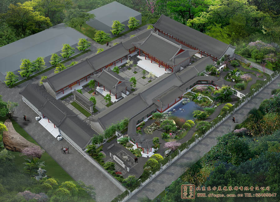 仿古四合院效果圖