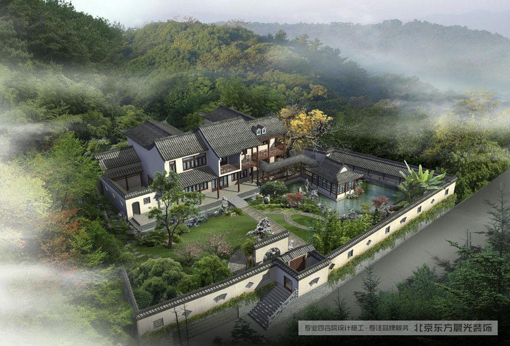 農村仿古中式宅院效果圖
